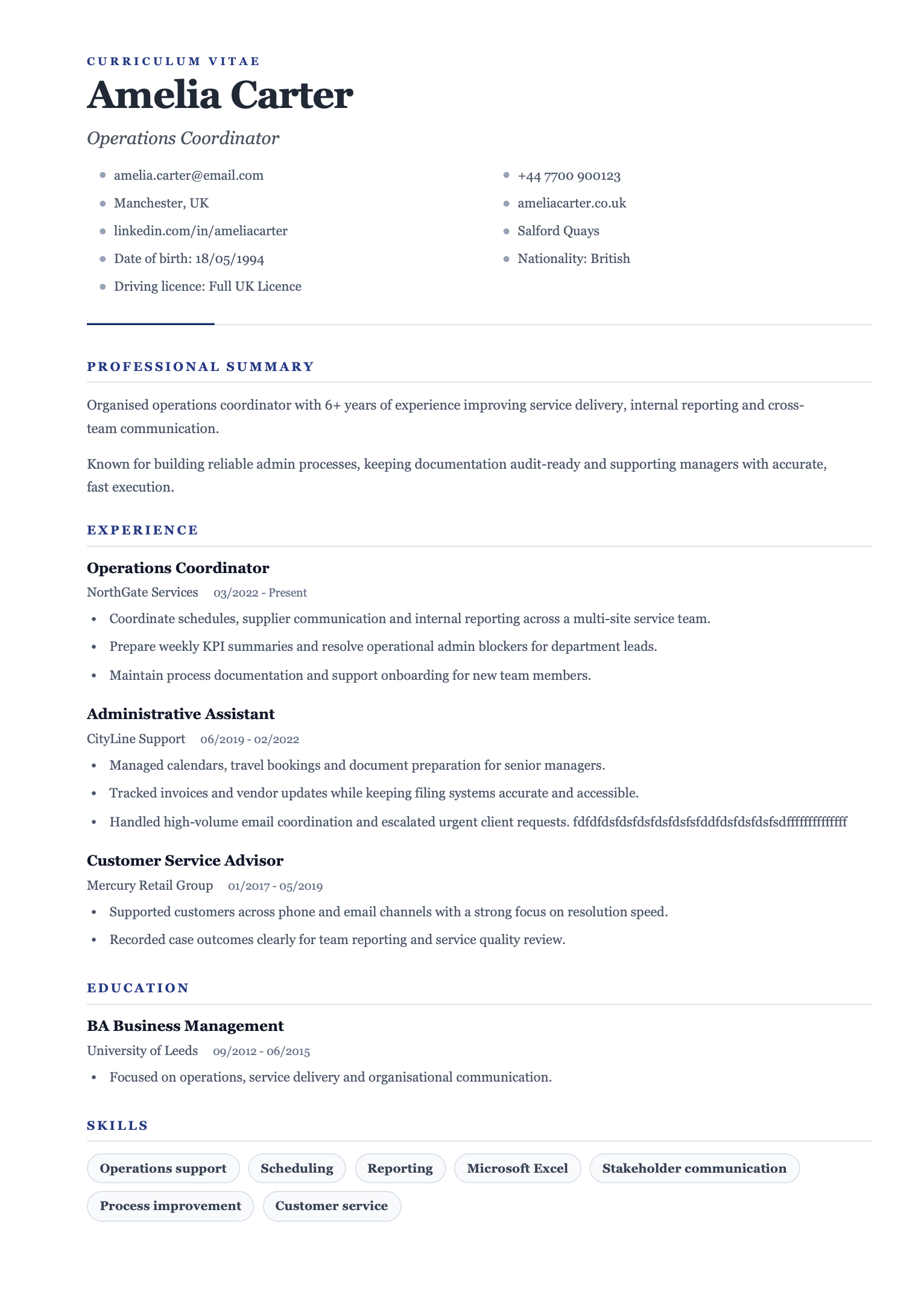 Classic template preview