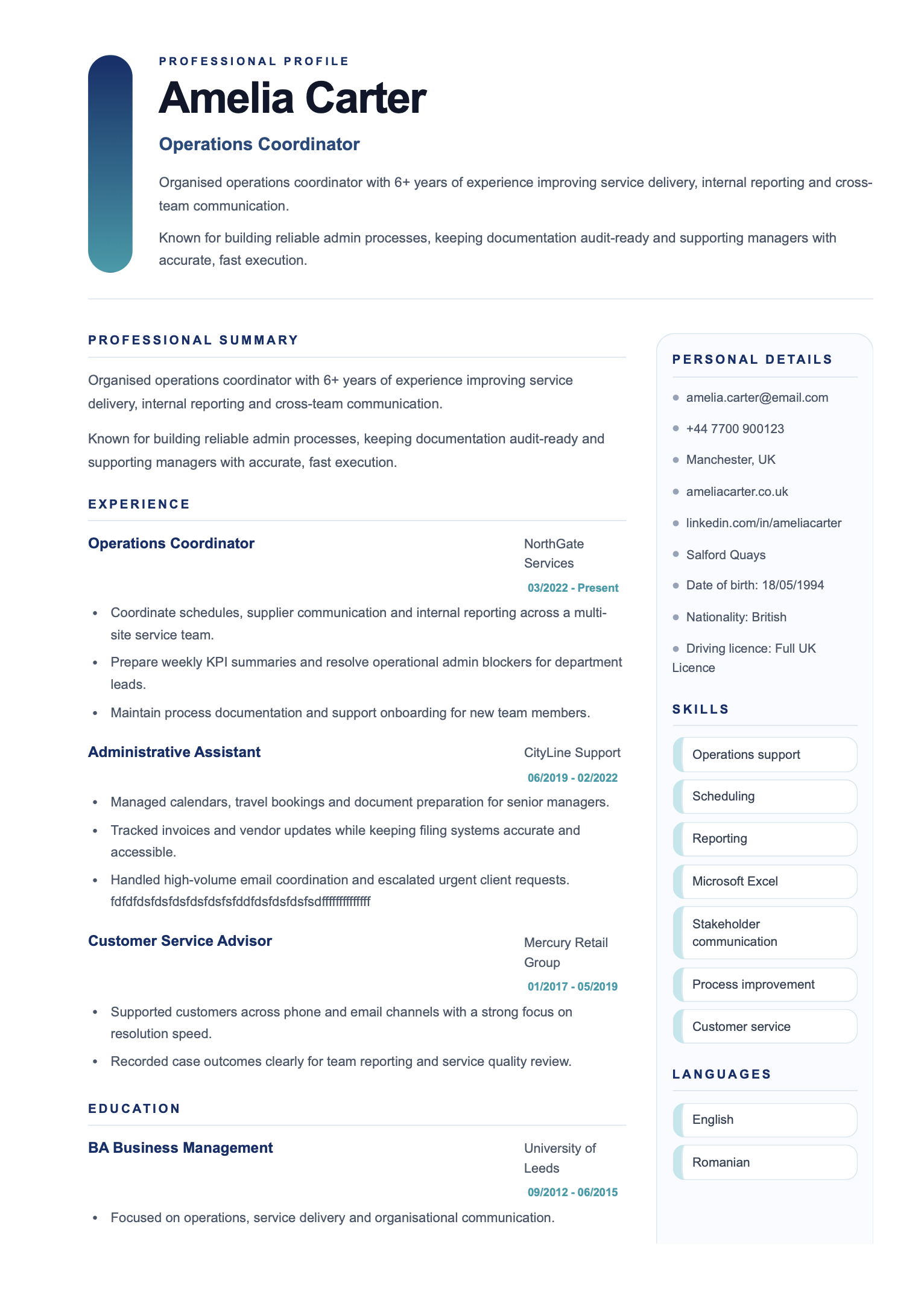 Modern template preview